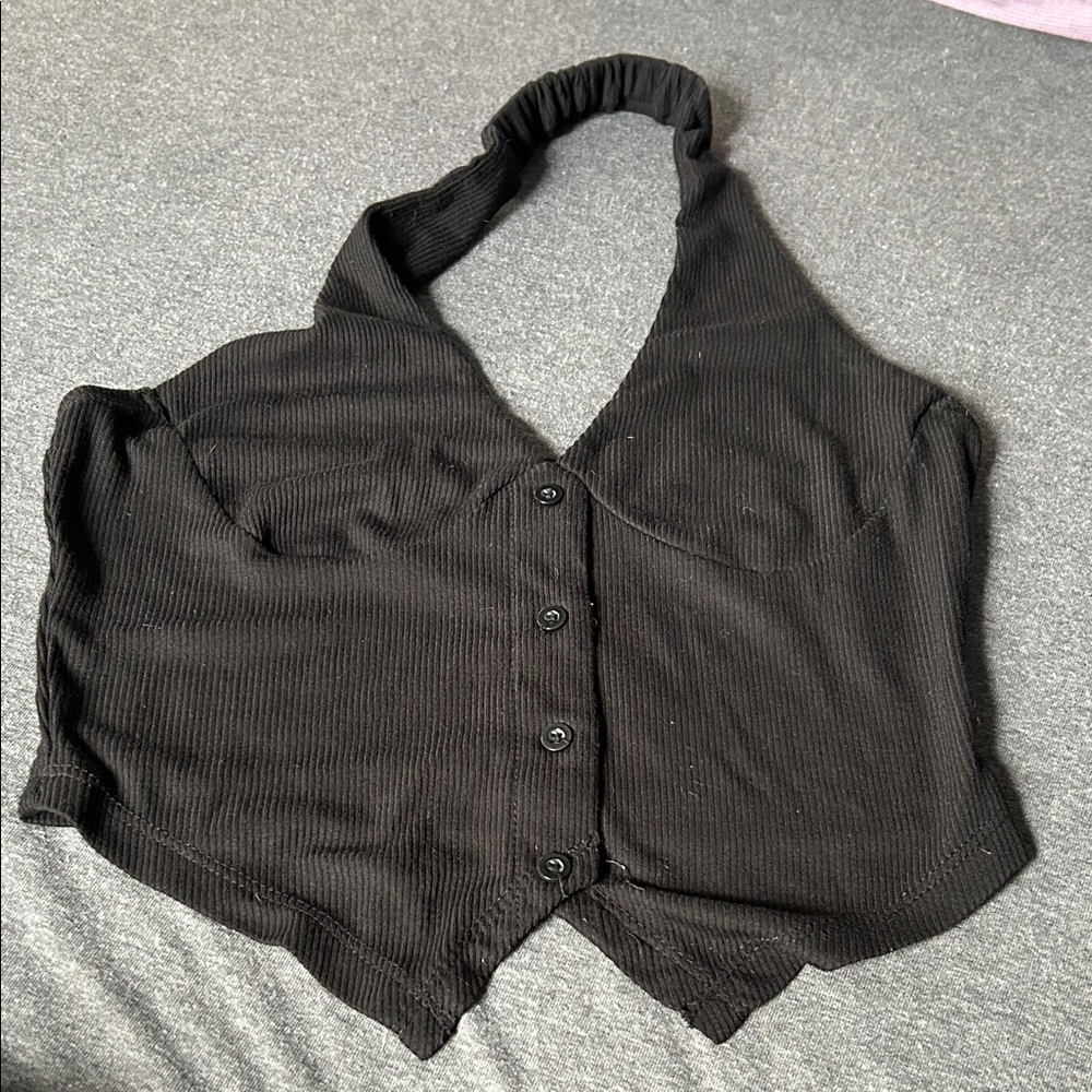 SHEIN Black Ribbed Top